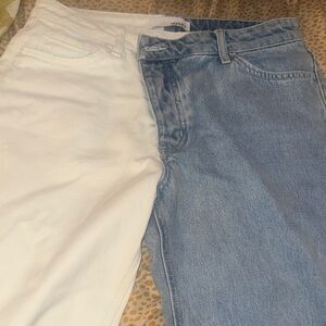 Women's Two-Tone Straight Leg Jeans